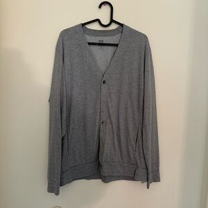 Uniqlo Airism Gray Button-Up Cardigan, Medium